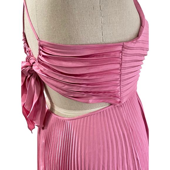 A.L.C. Gemini Pleated Cut Out Midi Dress Chateau Rouge 10 - Picture 5 of 11